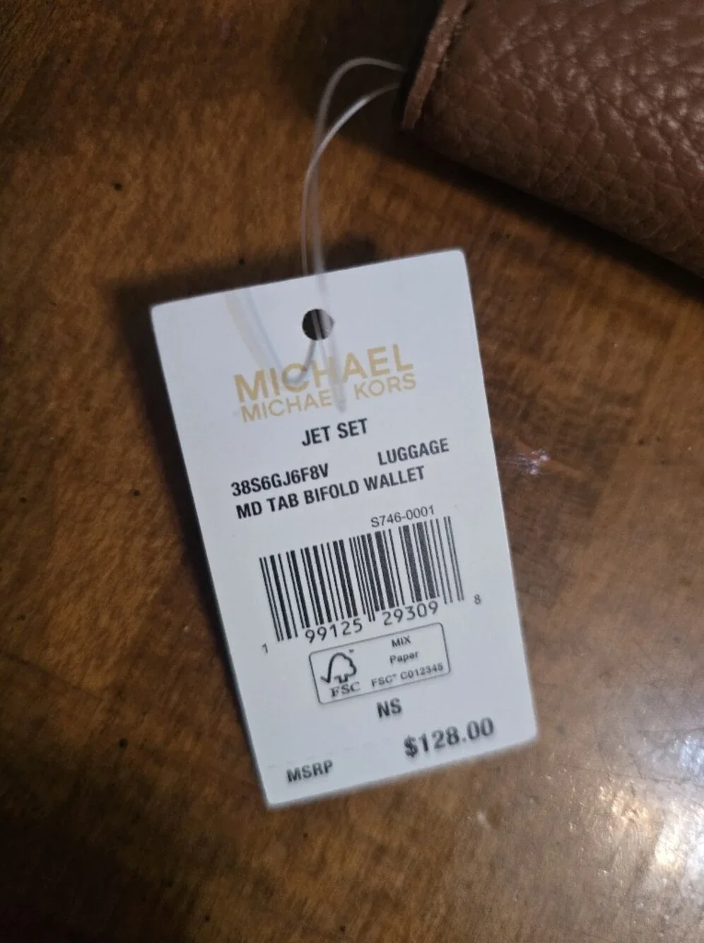 Michael Kors Brown Pebbled Leather Continental Wallet with Signature Trim